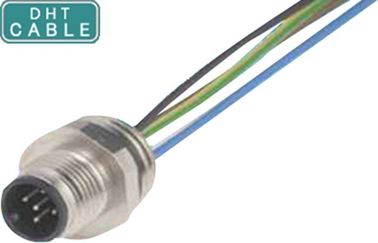 Cables blindados del sensor del conector de la prenda impermeable del Pin que moldean M12 5 para la señalización al aire libre de Digitaces