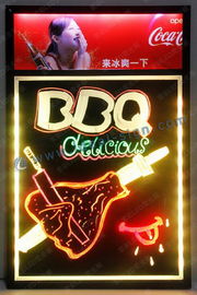 Tablero de escritura llevado fluorescente el destellar para la publicidad del menú del restaurante