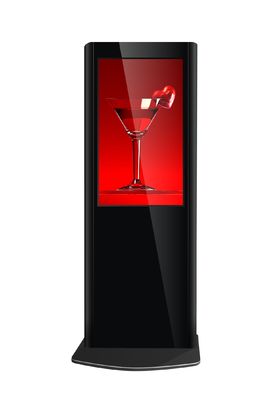 Tótem solo del soporte vertical negro, 55" menú de la exhibición de la publicidad del restaurante