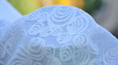 Tela blanca del vestido de boda de la tela de tapicería del telar jacquar,/58" la anchura 57"